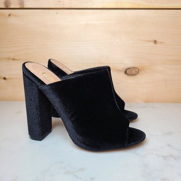 Billini Shoes - Billini Lucia Velvet Heel Open Peep Toe Womens 5